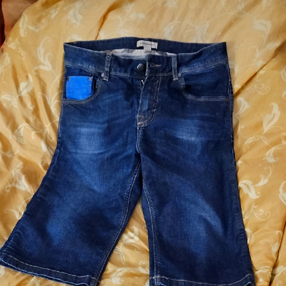 Burberry Blue Denim with Patterned Trim